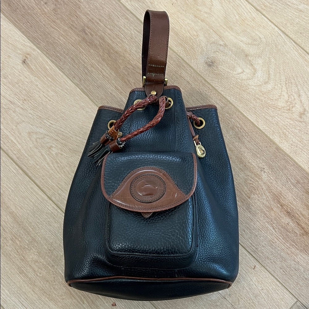 Dooney & Bourke Black and Brown Leather Bag